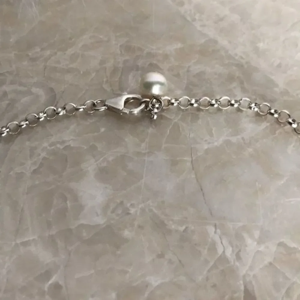 925 Silver Real‎ Pearls crystals necklace